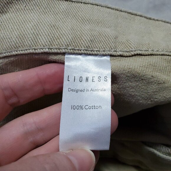LIONESS NWT Miami Vice Pants Baggy Fit Barrel Leg Utility Beige Women's XL x 33" - Picture 11 of 16